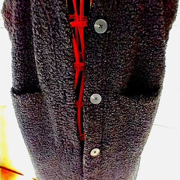 VEST/Coat vest jacket Curly Heavy Sherpa Style Button front Duster Vest - Picture 11 of 14